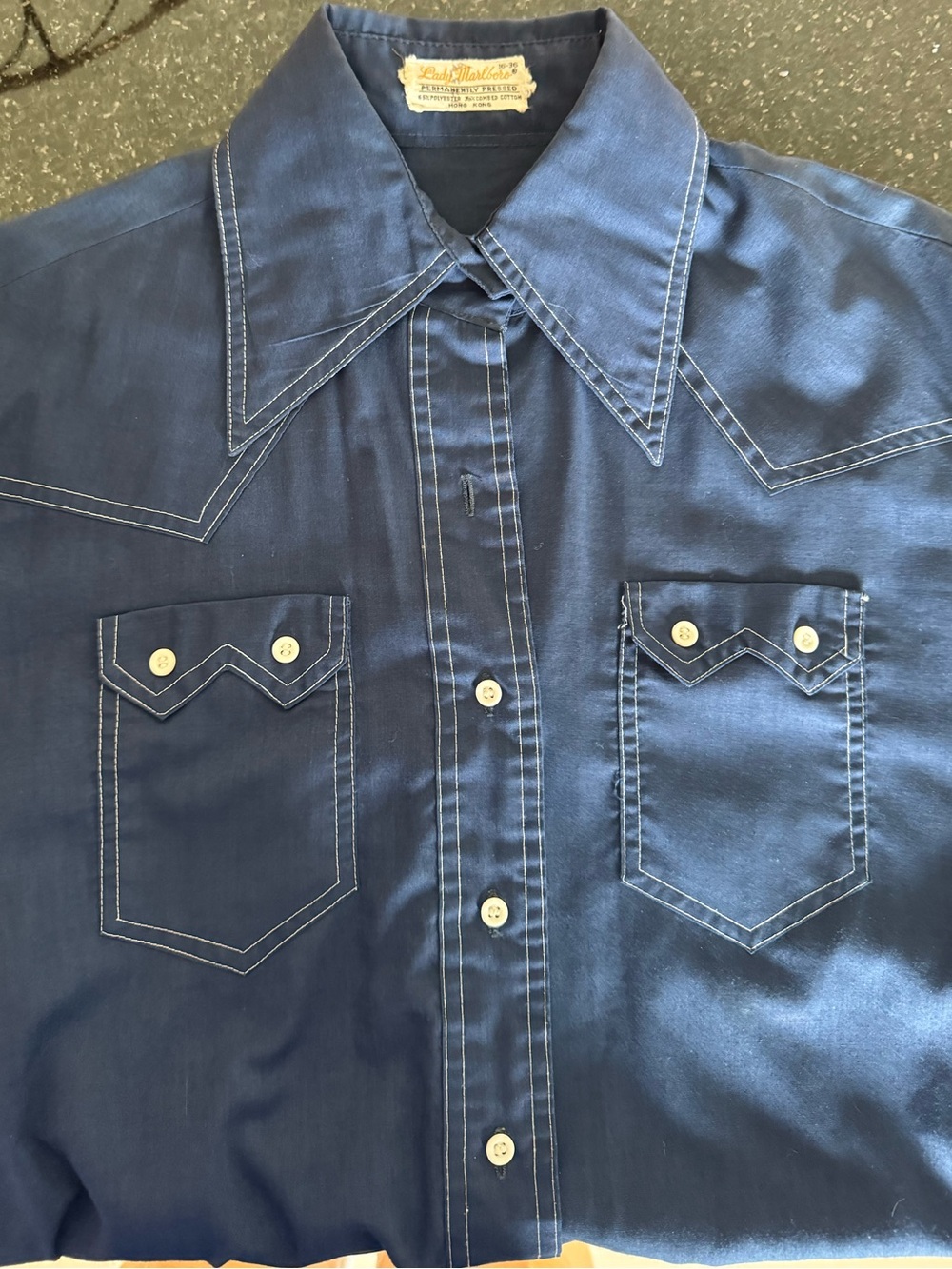 Vintage Lady Marlboro Blue Western Shirt.